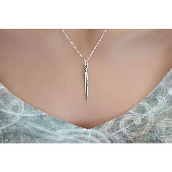 Sterling Silver Flute Necklace - Picture 5 of 6